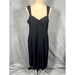 Vtg Nicole Miller Shift Dress Womens 14 Black Stretch Y2K Party Feminine Sexy